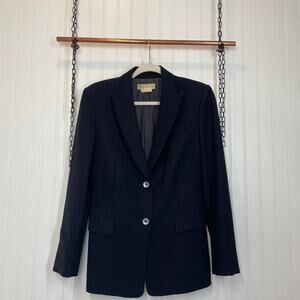 Michael Kors Navy Blue Single Breasted Two Button Blazer Career Size 4